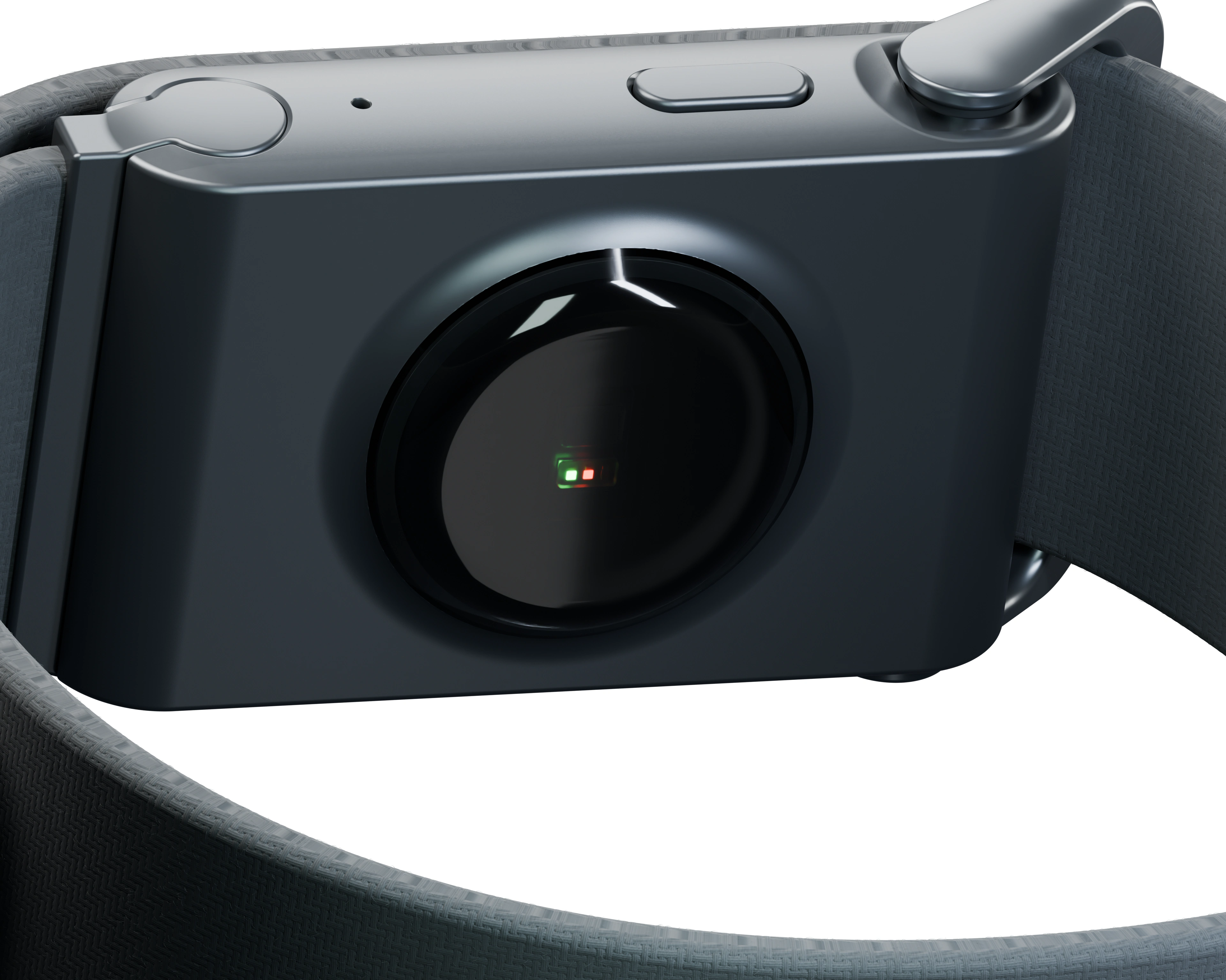 Close view of the health sensor surface on the underside of Vexo Band